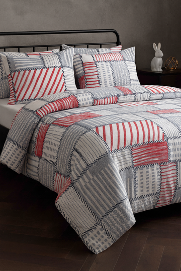 Patchwork Antrasit Gri Nevresim Takımı
