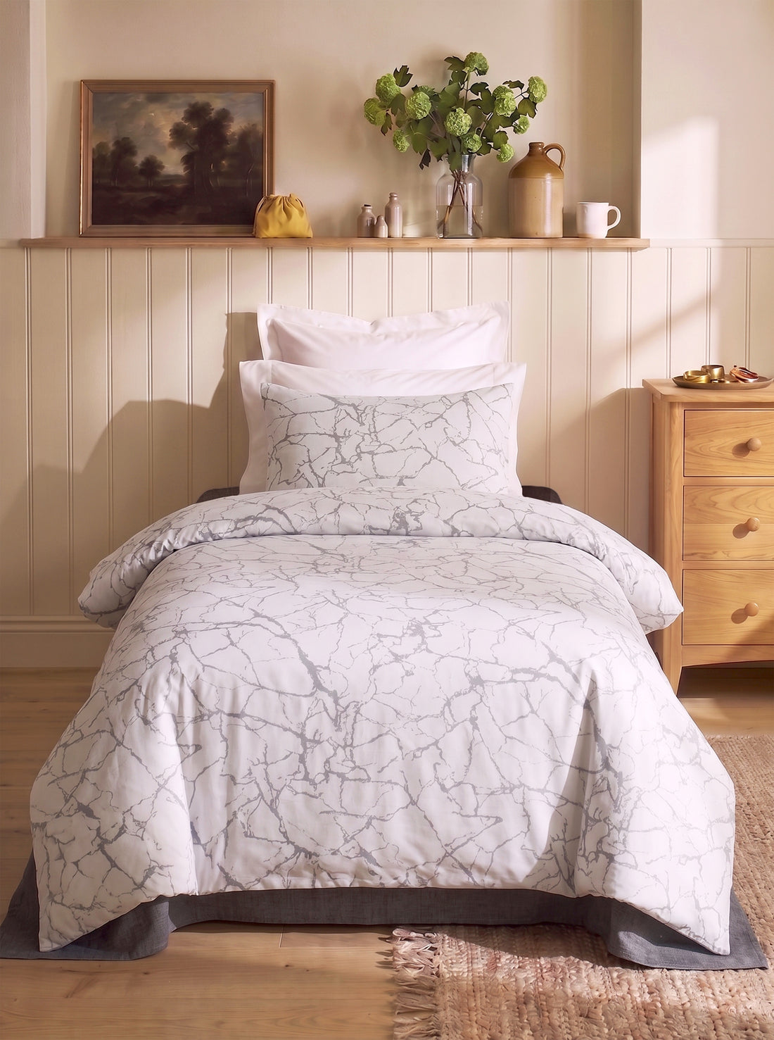 La Marble Mermer Desenli Nevresim Takımı