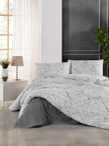 La Marble Mermer Desenli Nevresim Takımı