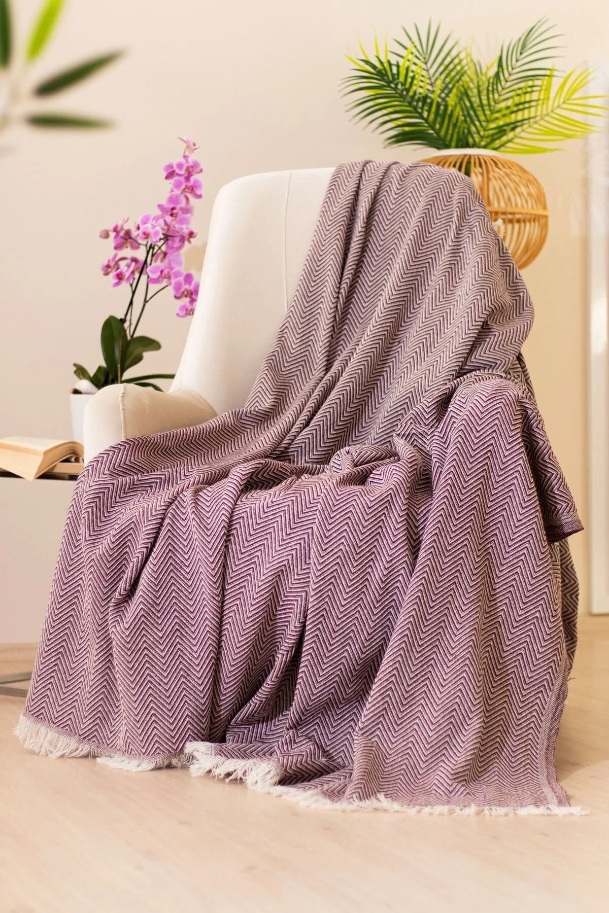 Cozy Comfort Dokuma Tv Battaniyesi | Bordo
