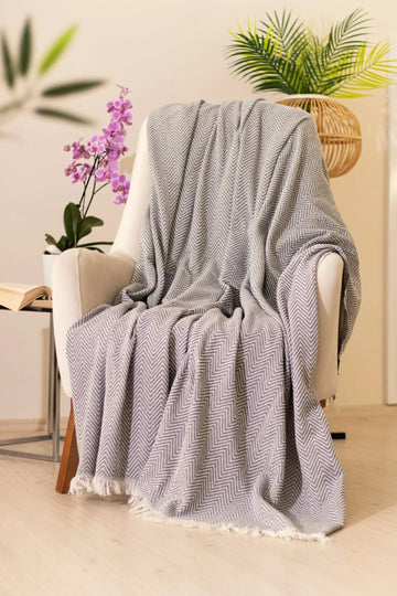 Cozy Comfort Dokuma Tv Battaniyesi | Koyu Gri