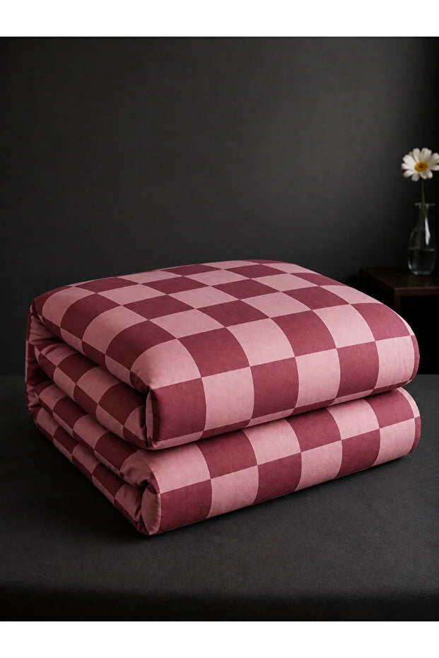 Dama Desen Nevresim Seti | Bordo