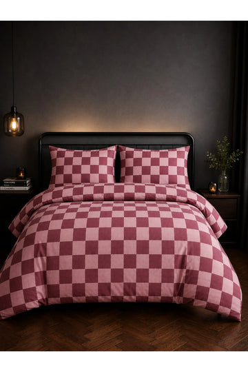 Dama Desen Nevresim Seti | Bordo