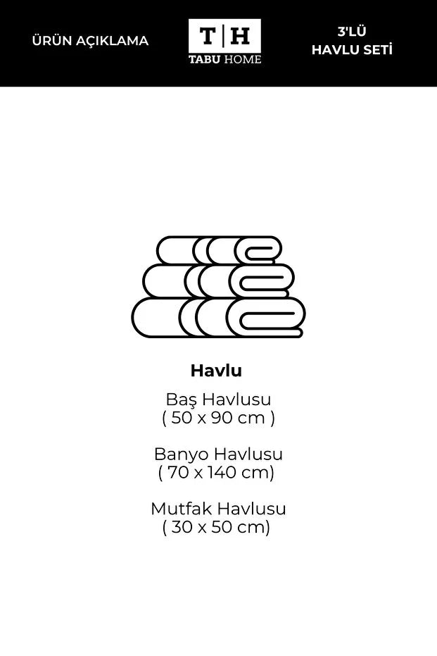 Ezgi 3'lü Havlu Seti | Antrasit