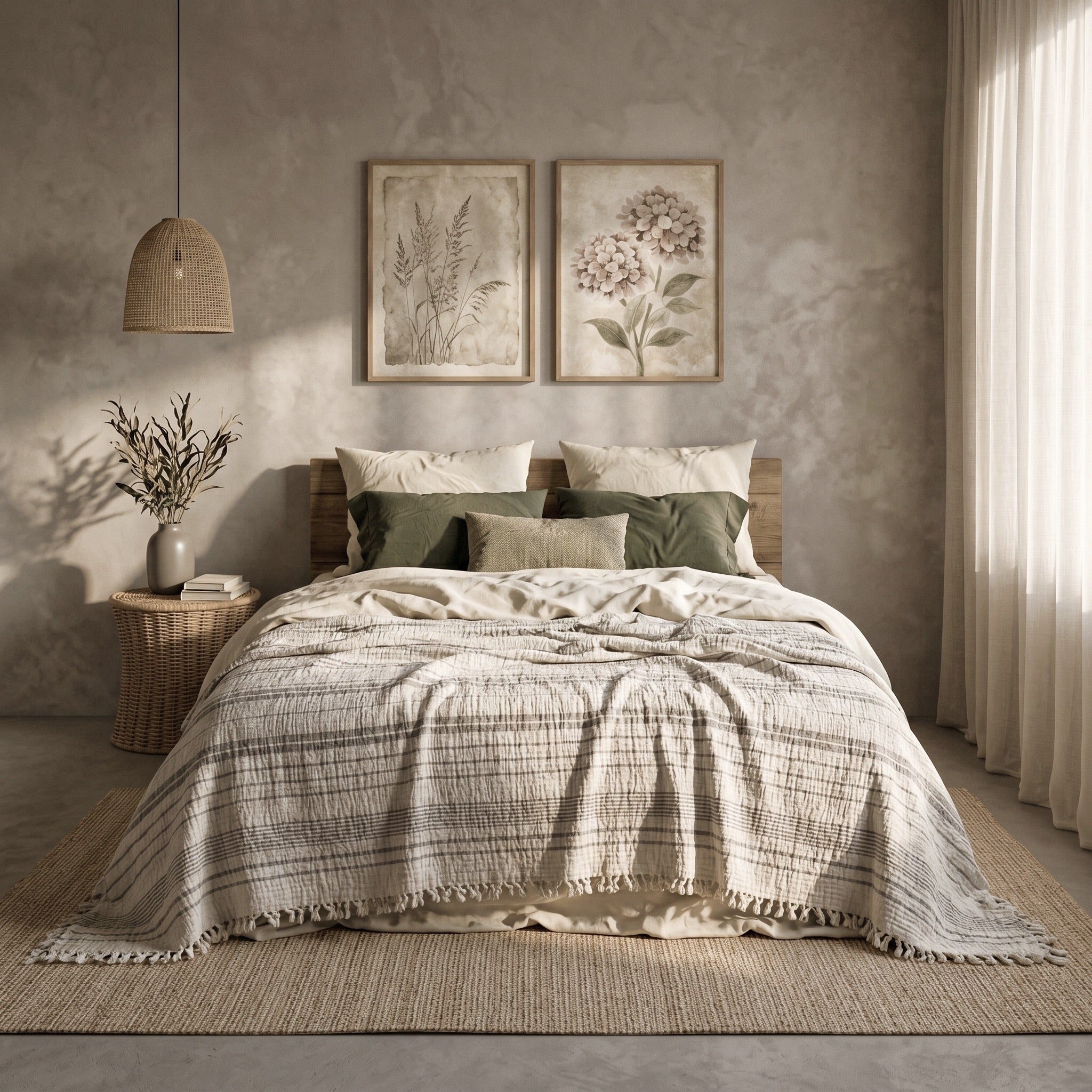 Çizgili Müslin Pike – 4 Katlı | Gri