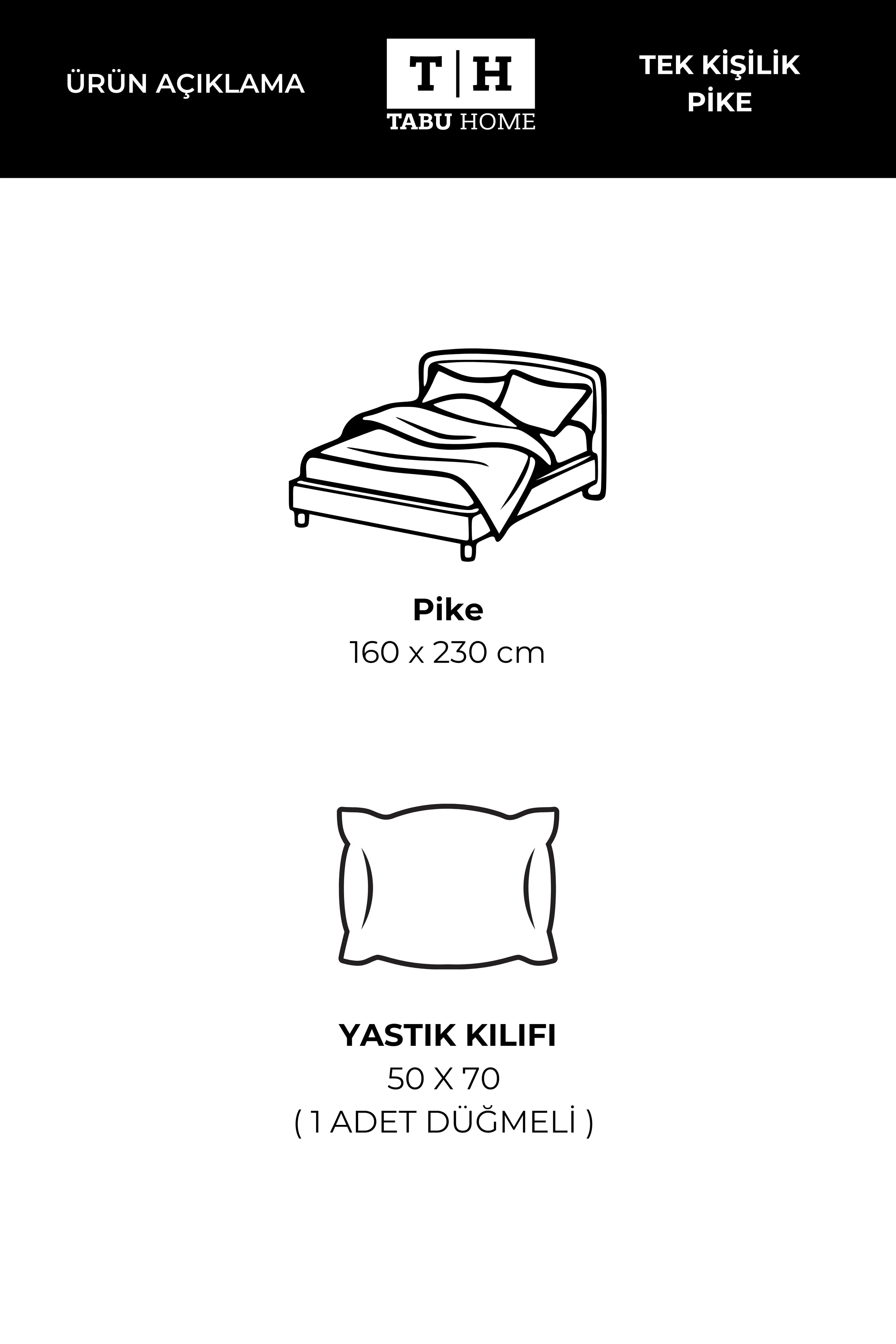 Örgü Tek Kişilik Pike Seti | Ekru